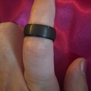 Size 6 Tungsten Carbide Black Wedding Band Nanamerica